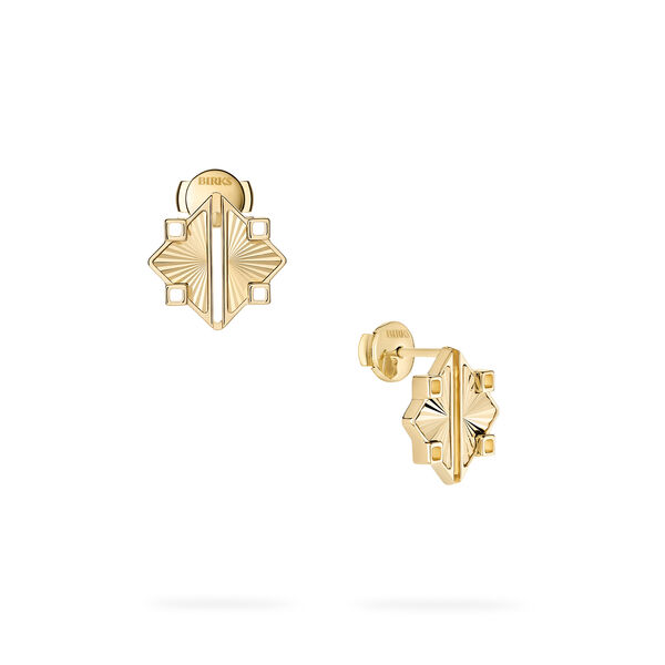 Guilloch&eacute; Yellow Gold Earrings, Small